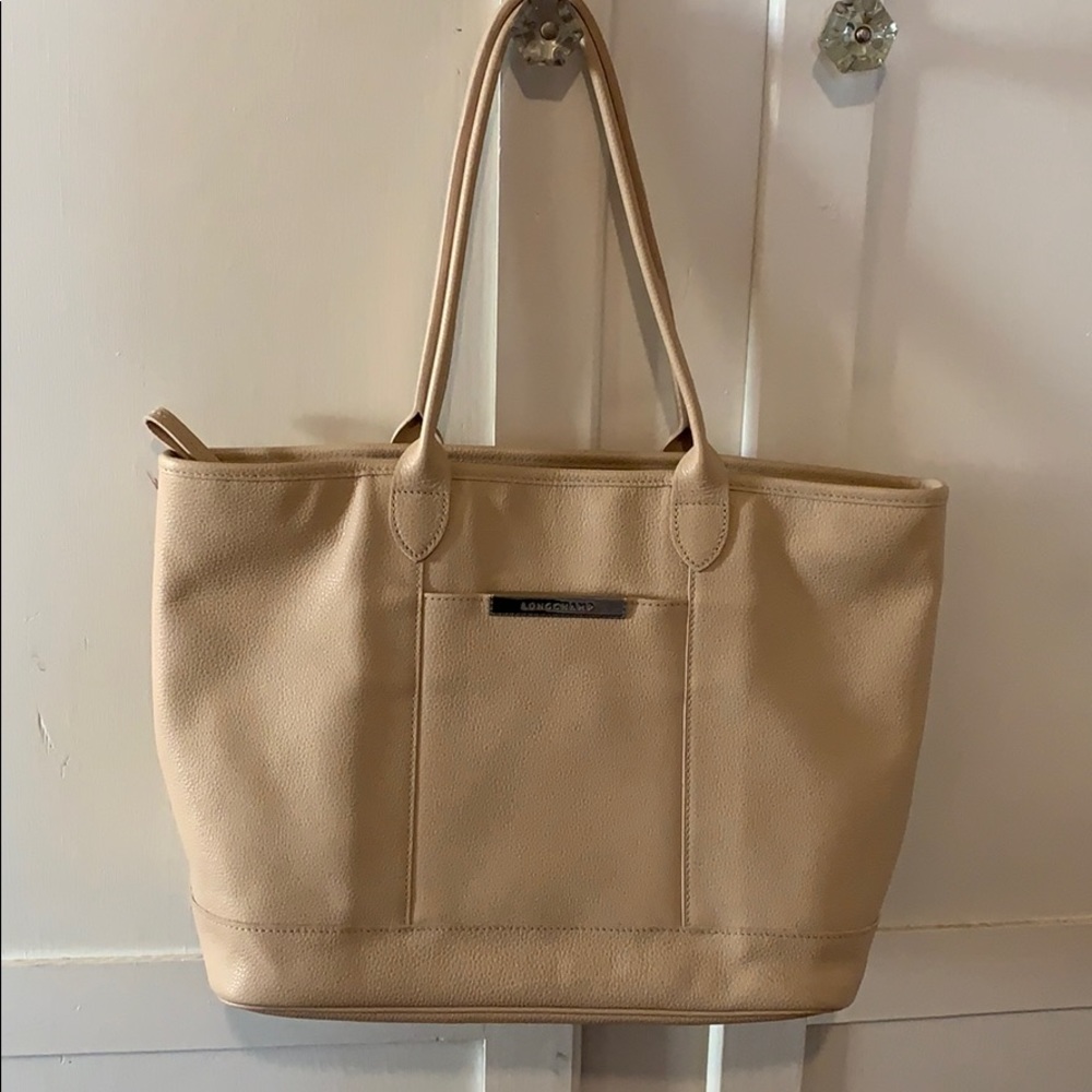 Leather Longchamp tote